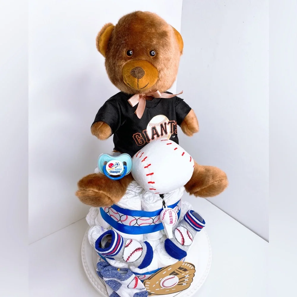 Sport Diaper Cake, Baseball Diaper Cake